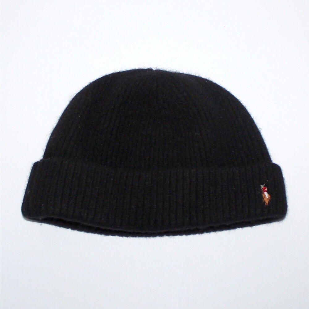 Polo Ralph Lauren Beanie hat 100% Merino Wool black small youth